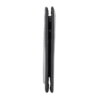 [ On Sale ] RFID Blocking Fashion Men Slim Black Soft Leather Wallet With Metal Clip