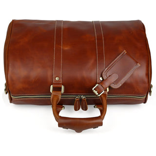 Waterproof Oil Wax Cow Hide Weekend Bags Men Genuine Leather Travel Bag