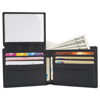 [ On Sale ] Fashion WaterProof Luxury Bifold Black RFID Blocking Mens Genuine Leather Wallet