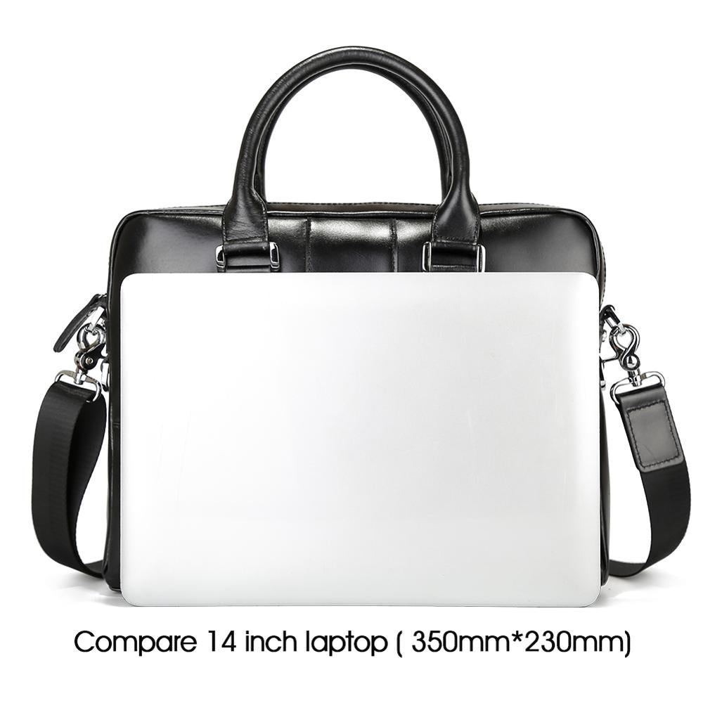 Genuine Leather Laptop Handbag Slim Real Leather Business Laptop Bag Leather For Men