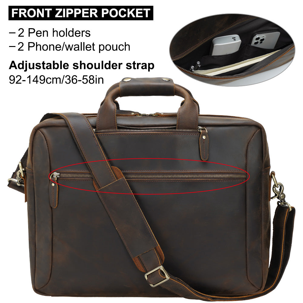 Coipdfty Vintage Convertible Genuine Leather Backpack Briefcase Dual Purpose