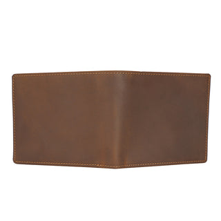 [ On Sale ] Hot Selling OEM Genuine cow leather Short wallet Durable Dark Brown Leather Wallet For Men