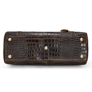 Luxury Genuine Leather Mens Crocodile Embossed Weekend Travel Bag Leather Luggage bag