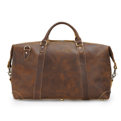 Custom High Quality Vintage Men Luxury Real Leather Weekend Travel Duffel Bag Large Big Genuine Leather Duffle Bag