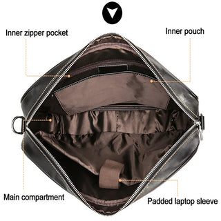 [ On Sale ] Coipdfty Men Genuine Leather Briefcase Bag Real Leather Laptop Briefcase For Man