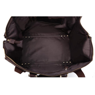 Custom Logo Vintage Weekender Duffle Bag Mens Crazy Horse Leather Travel Bag