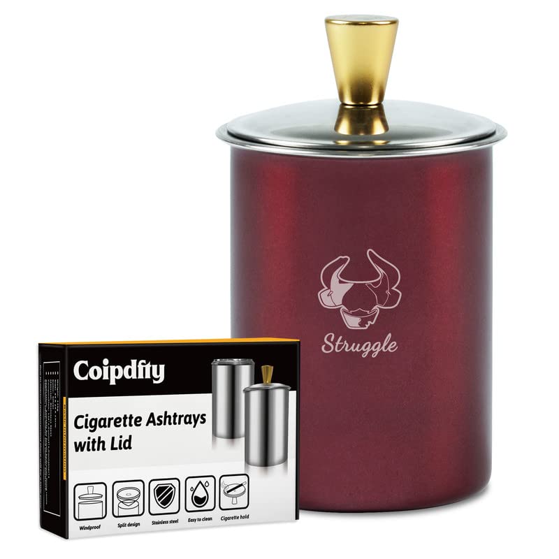 Coipdfty Stainless Steel Small Drum Ashtray