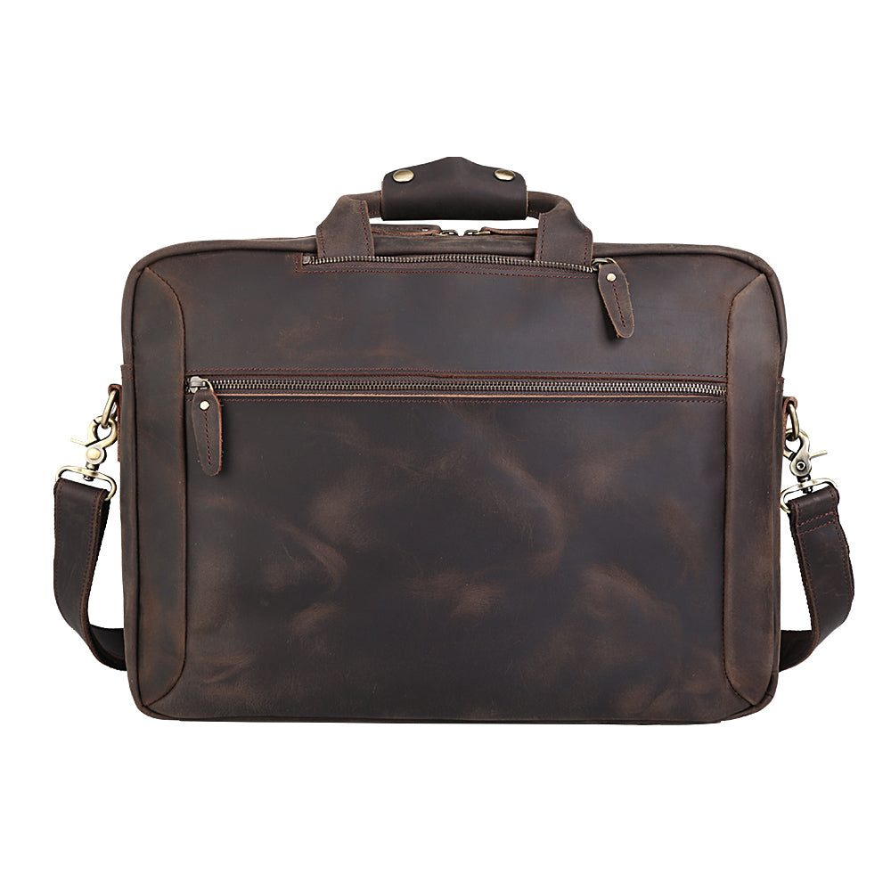 Retro men's leather business backpack briefcase convertible multifunctional crossbody single shoulder laptop bag