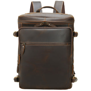 [ On Sale ] Large capacity men's crazy horse leather 15.6-inch backpack laptop backpack for travel