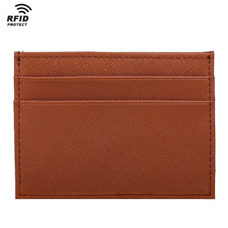 Custom Color Logo Genuine Leather Men Women Credit Card Holder Wallet Pocket Minimalist Slim Cardholder Wallet