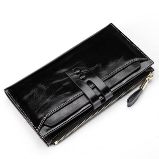 [ On Sale ] Luxury Women Genuine Leather Lady Purse Multiple Card Organizer Travel Clutch Long Wallet For Lady