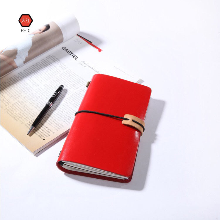 Luxury Genuine Leather Notebook Cover Travellers Vegetable Leather Diary Journal Notebook Cover WIth Card Slot
