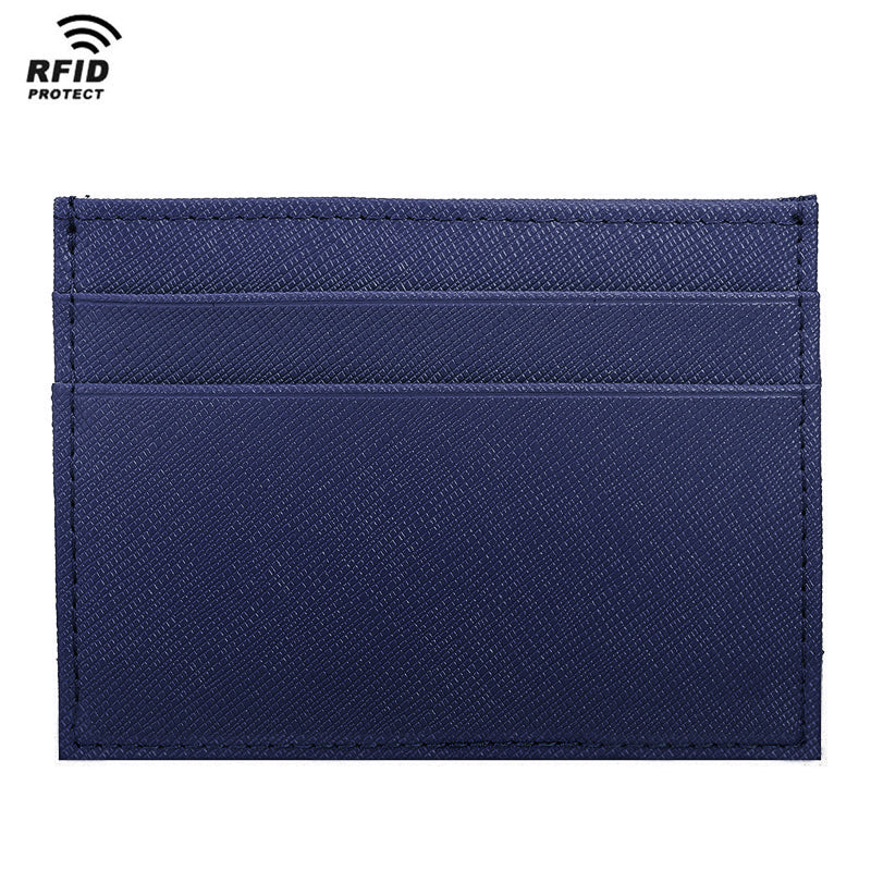 Custom Color Logo Genuine Leather Men Women Credit Card Holder Wallet Pocket Minimalist Slim Cardholder Wallet