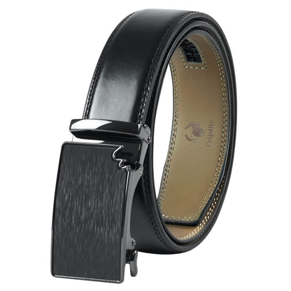 Coipdfty men's cowhide belt with black buckle